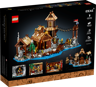 Arrière de la boîte LEGO Ideas 21343 Le Village Viking avec vues détaillées de l'intérieur, la grotte et la structure modulaire