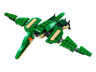LEGO Creator 31058 - Modèle alternatif ptérodactyle vert en vol, vue de dessous sur fond blanc