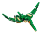 LEGO Creator 31058 - Ptérodactyle vert en vol, vue de dessus montrant les ailes déployées