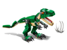LEGO Creator 31058 - T-Rex vert féroce avec cage thoracique blanche, vue trois quarts droite avec ombre