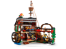 Intérieur ouvert de la taverne pirate LEGO Creator 31109 avec minifigurines, engrenages et mât de vigie