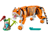 LEGO Creator 31129 Le Tigre Majestueux vue de côté avec décor de bambou, oiseau rouge et accessoires inclus