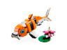 Modèle alternatif poisson koï LEGO Creator 31129 en briques orange avec œil bleu et fleur de lotus rose