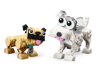 Deuxième construction alternative du set LEGO 31137 : un carlin beige et un terrier blanc aux grands yeux bleus
