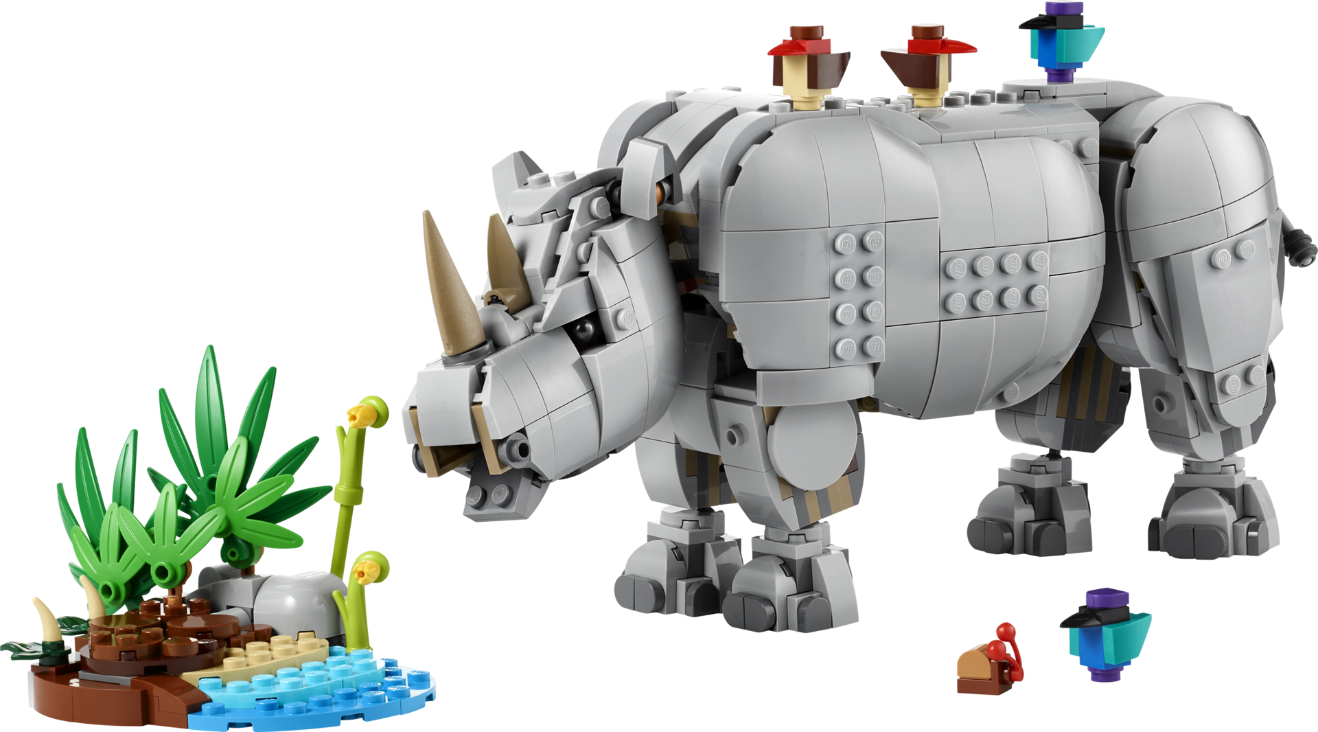 LEGO Creator 3-en-1 31171 - Animaux sauvages : le rhinocéros majestueux et les oiseaux