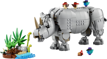 LEGO Creator 3-en-1 31171 - Animaux sauvages : le rhinocéros majestueux et les oiseaux