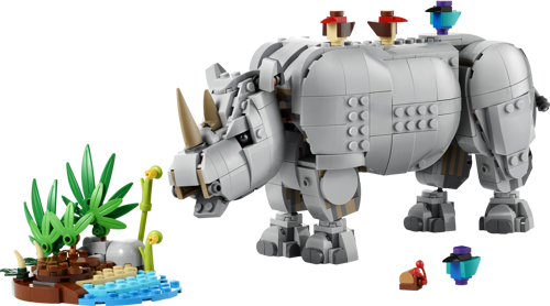 LEGO Creator 3-en-1 31171 - Animaux sauvages : le rhinocéros majestueux et les oiseaux