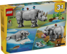 LEGO Creator 3-en-1 31171 - Animaux sauvages : le rhinocéros majestueux et les oiseaux
