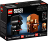 Boîte LEGO BrickHeadz 40547 vue arrière montrant Dark Vador n°175 et Obi-Wan Kenobi n°174 avec socles
