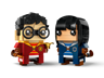 Vue rapprochée des figurines BrickHeadz Harry Potter avec Vif d'Or et Cho Chang en tenue de Quidditch bleue