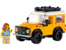 LEGO 40650 Land Rover Classic Defender jaune avec toit blanc, galerie noire et minifigurine féminine aux cheveux roux