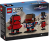 Dos de la boîte LEGO BrickHeadz 40668 Captain America Brave New World montrant les figurines sous différents angles