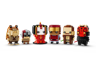 Vue alternative des six BrickHeadz LEGO 40676 : Jar Jar Binks, Anakin Skywalker, Reine Amidala, Capitaine Panaka, Qui-Gon Jinn et Dark Maul