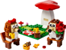 Set LEGO 40711 Le pique-nique des hérissons assemblé avec deux hérissons, champignon rouge, nappe à carreaux et accessoires