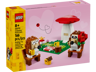 Boîte avant du LEGO 40711 Le pique-nique des hérissons sur fond rose avec cœurs, 166 pièces, 8 ans et plus