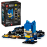 Set LEGO BrickHeadz Batman 40748 avec boîte d'emballage, figurine assemblée en bleu et toutes les pièces visibles