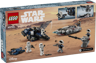 Boîte arrière LEGO Star Wars 40755 montrant les détails de jeu, fonctionnalités des véhicules et minifigurines Stormtroopers et rebelles