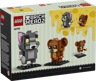 Dos de la boîte LEGO BrickHeadz 40793 montrant les figurines Tom et Jerry sous différents angles avec fond fromage