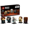 Boîte LEGO BrickHeadz 40796 Star Wars La Revanche des Sith avec les cinq figurines assemblées devant l'emballage, 656 pièces