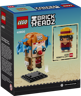 Dos de la boîte LEGO BrickHeadz 40800 Baggy le Clown montrant la figurine assemblée et le set compagnon Monkey D. Luffy 40799