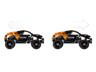 Démonstration du mécanisme Pull Back du LEGO Technic 42166 McLaren Extreme E, vue de profil avant et après lancement