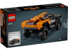 Dos de la boîte LEGO Technic 42166 NEOM McLaren Extreme E montrant le modèle assemblé et les caractéristiques techniques