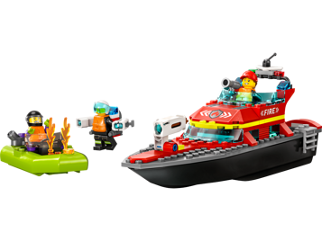 LEGO City 60373 - Le bateau de sauvetage des pompiers