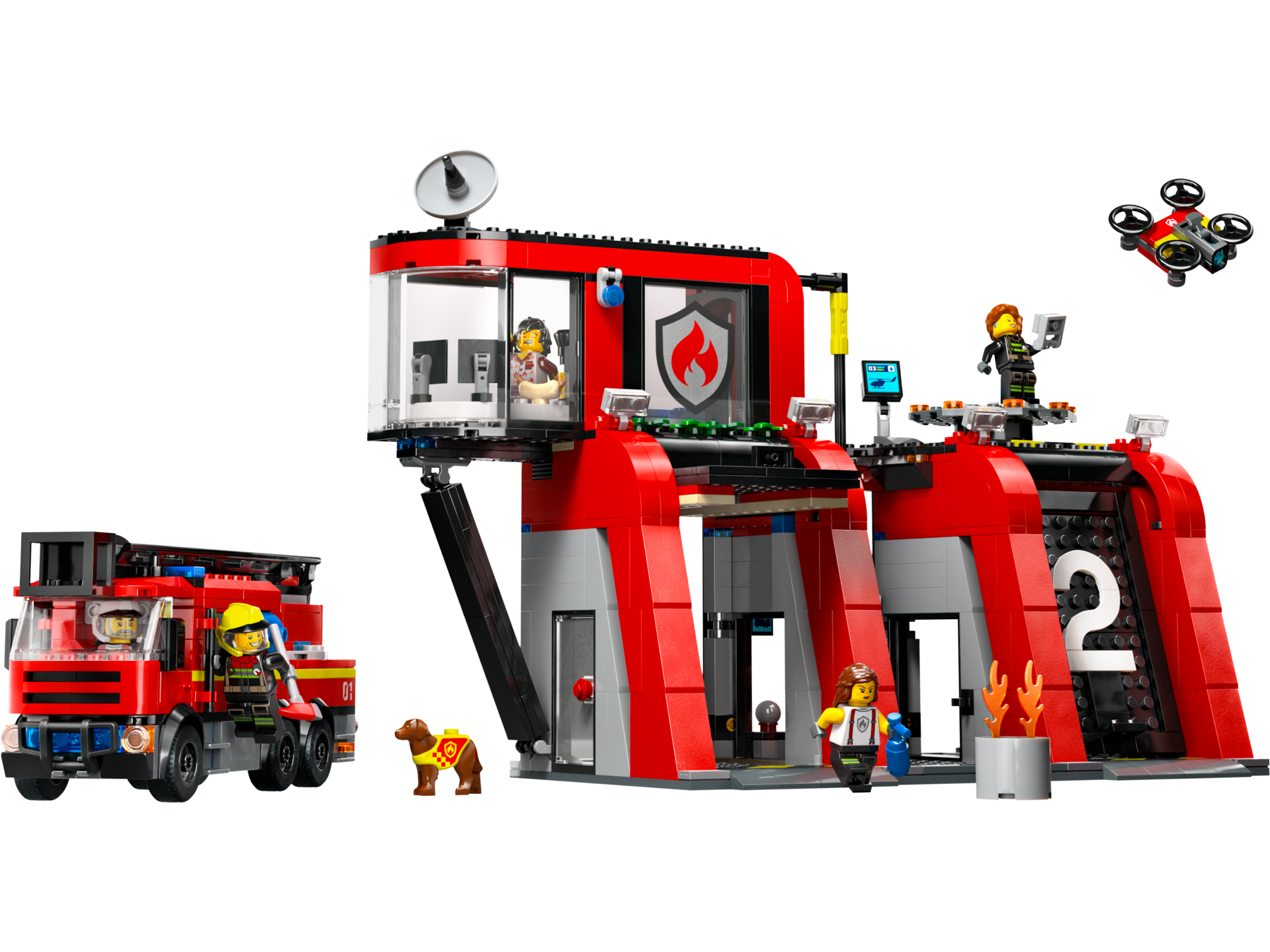 LEGO City 60414 - La caserne et le camion de pompiers