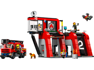 LEGO City 60414 - La caserne et le camion de pompiers
