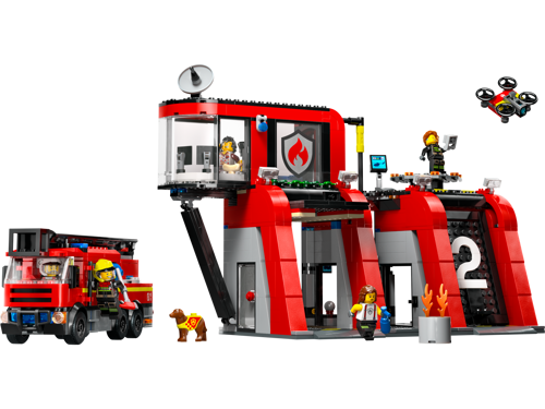 LEGO City 60414 - La caserne et le camion de pompiers