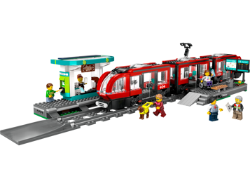 LEGO City 60423 - Le tramway et la station du centre-ville