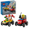 LEGO City 60458 - Pack de bolides de course : camion de pizza contre camion de pompiers