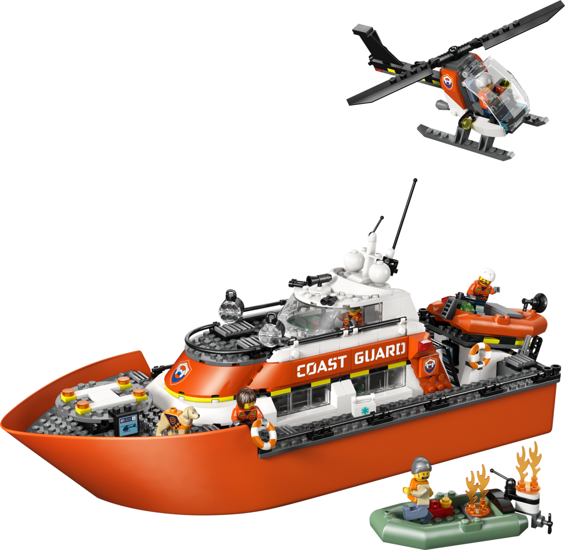 LEGO City 60504 - Le bateau de sauvetage et l’hélicoptère des garde-côtes