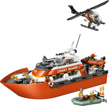LEGO City 60504 - Le bateau de sauvetage et l’hélicoptère des garde-côtes