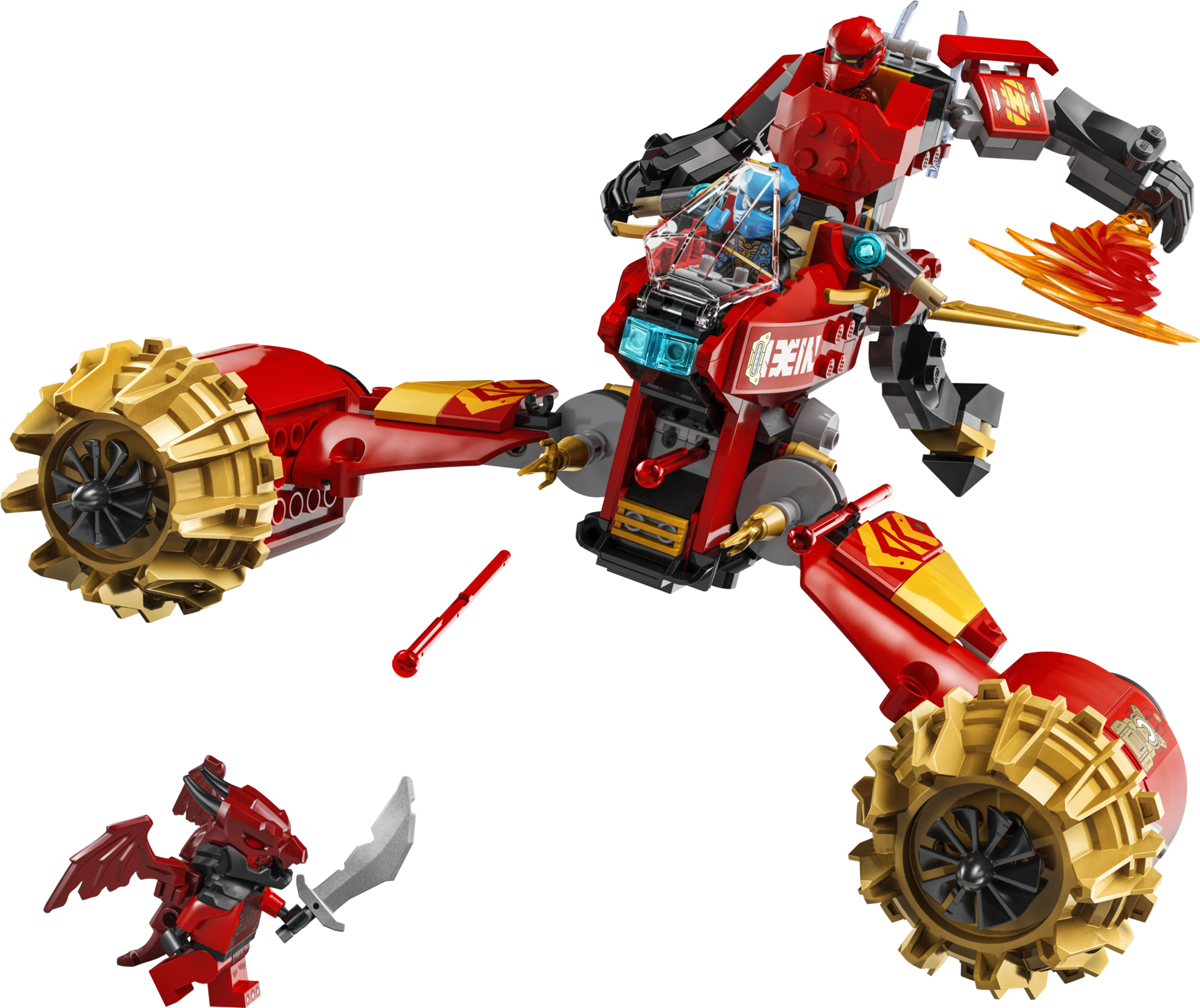 LEGO NINJAGO 71830 - La moto tempête du robot de Kai