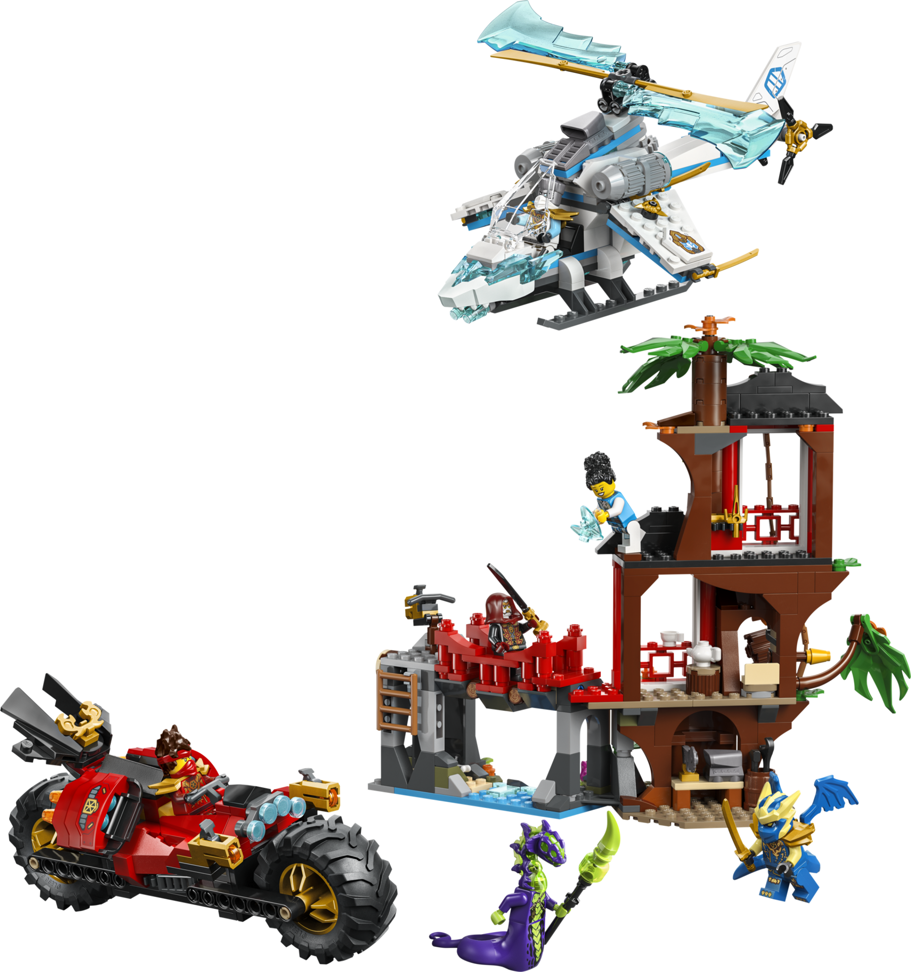 LEGO NINJAGO 71857 - La cabane et les véhicules des Ninjas