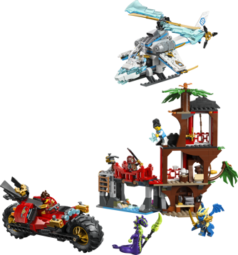 LEGO NINJAGO 71857 - La cabane et les véhicules des Ninjas