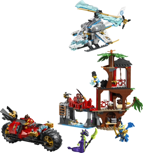 LEGO NINJAGO 71857 - La cabane et les véhicules des Ninjas