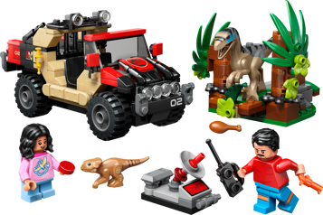 LEGO Jurassic World 76972 - Le vélociraptor et l’évasion en 4x4