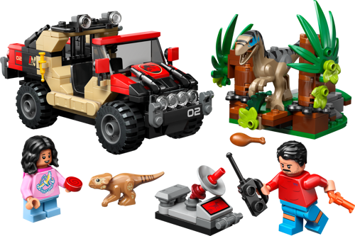 LEGO Jurassic World 76972 - Le vélociraptor et l’évasion en 4x4