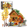 Kit de construction chalet de montagne FunWhole F9035 2255 pièces avec boîte, arbre jaune automnal et figurines