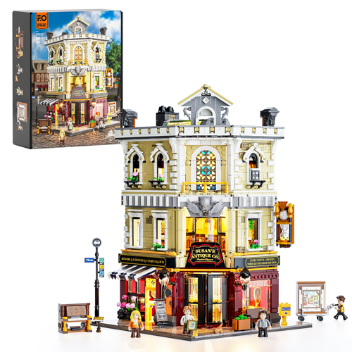 Set de construction Lumibricks F9033 Susan's Antique Co. 2847 pièces avec boîte, bâtiment éclairé et 4 minifigurines