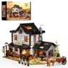 Set Lumibricks L9089 Old West Blacksmith 2042 pièces avec boîte, forge illuminée, figurines, cheval et chariot western