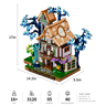 Dimensions et spécifications de l'auberge Sylvan Inn : 17 pouces de haut, 3120 pièces, 5 minifigurines, 22 LED et 40 briques imprimées