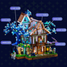 Diagramme des zones d'éclairage LED de l'auberge Sylvan Inn : Azure Glow, Mystic Purple, Mosslight et Amberlight